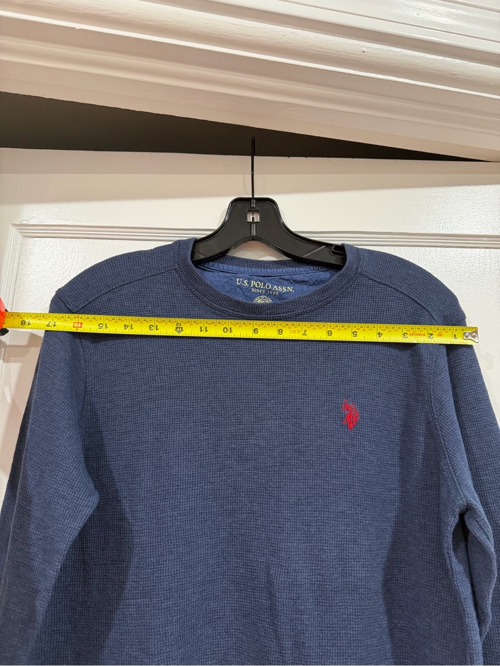 U.S. Polo Assn. Navy Long-Sleeve Crew with Red Pony Logo - Picture 4 of 7